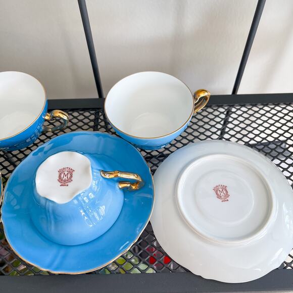 7 Vintage NORITAKE hand painted Cups and Saucers - Picture 3 of 6